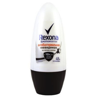 Дезодорант-антиперспирант Rexona мужской Невидимый на черном и белом, шарик, 50 мл